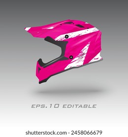  Motocross helmet livery wrap design vector