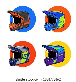 Motocross Helmet Vector Art. Motocross Illustration collections