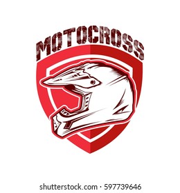 Motocross Helmet Vector Illustration