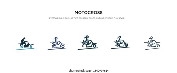 motocross icon in different style vector illustration. two colored and black motocross vector icons designed in filled, outline, line and stroke style can be used for web, mobile, ui