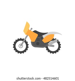 Motocross icon in flat color style. Rally off road desert extreme sport outdoor