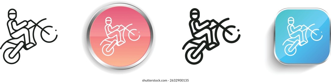 motocross icon. Thin Linear, Regular and Button Style Design Isolated On White Background
