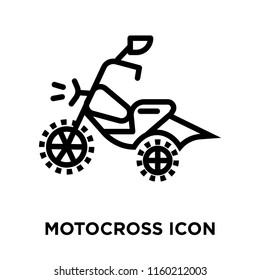 Motocross icon vector isolated on white background, Motocross transparent sign , linear symbol and stroke design elements in outline style