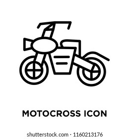 Motocross icon vector isolated on white background, Motocross transparent sign , linear symbol and stroke design elements in outline style