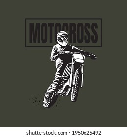 motocross illustration with jumping style