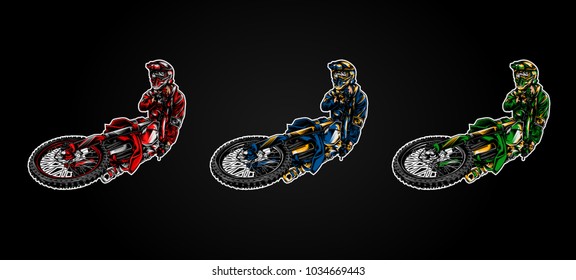 Motocross illustration on dark background