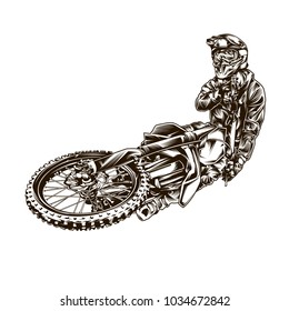 Motocross illustration on white background