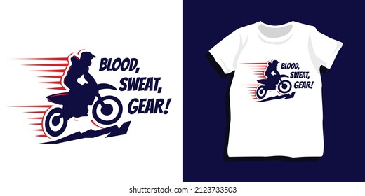 Motocross illustration tshirt design template