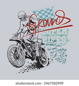 Motocross Bild Vektorillustration für Ihr T-Shirt	