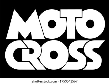 Motocross isolated logo design. Hand lettering illustration made in stylised capital letters.