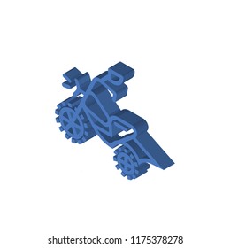 Motocross isometric left top view 3D icon