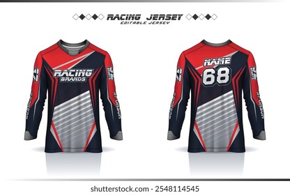 Camiseta Motocross, camisa de corrida, futebol, basquete, futebol, críquete, jogos, hóquei, handebol, ciclismo mais recente sublimação esportes manga longa jersey design