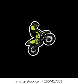motocross jump in air simple vector 