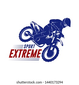 Motocross Jump Logo Vector. Motocross Freestyle Vector. Motocross vector illustration