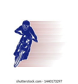 Motocross Jump Logo Vector. Motocross Freestyle Vector. Motocross vector illustration