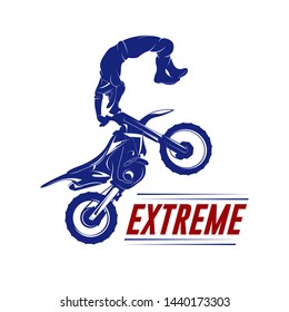 Motocross Jump Logo Vector. Motocross Freestyle Vector. Motocross vector illustration