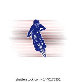 Motocross Jump Logo Vector. Motocross Freestyle Vector. Motocross vector illustration