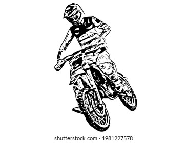 Motocross Jump Silhouette Vector Isolated On Stock Vector (Royalty Free ...