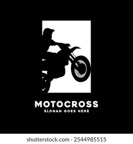 Motocross jump sport logo template graphic