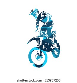 Motocross salto de estilo libre, ilustración vectorial