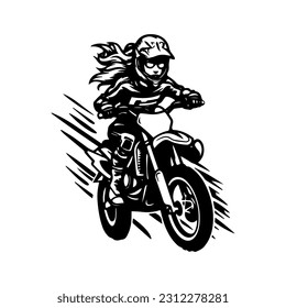 Motocross logo design illustration with dynamic riders, bold typography, and vibrant colors, capturing the thrill and adrenaline of extreme off road racing.