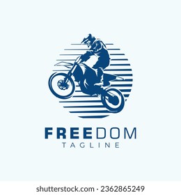Motocross Logo Design Vektorgrafik Vorlage Idee