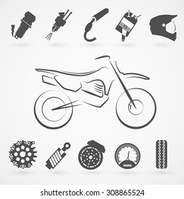 Motocross logo hand draw with many modification item.(EPS10 Art vector)