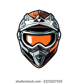 Motocross logo helmet vector clip art illustration