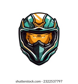 Motocross logo helmet vector clip art illustration