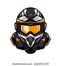 Motocross logo helmet vector clip art illustration