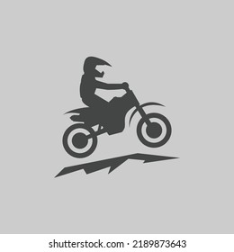 Motocross logo icon design flat vector modern illustrations