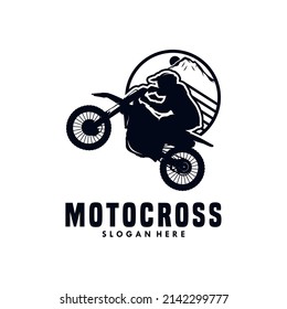 Motocross Logo Illustration Isolated White Background Stock Vector ...