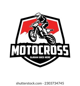 logotipo de motocross con conductor en motocicleta