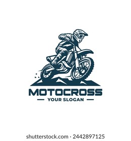 Motocross Logo Vektor. EPS 10 editierbarer Vektor