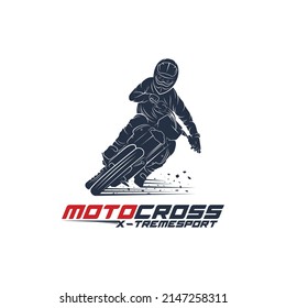 Motocross logo vector illustration design. Motocross Freestyle logo abstract