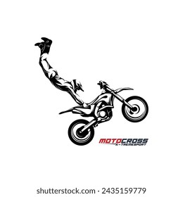 Motocross Logo Vektor Illustration Design. Motocross Freestyle Logo abstrakt