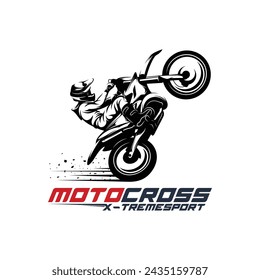 Motocross logo vector illustration design. Motocross Freestyle logo abstract
