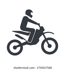 Motocross motorcycle icon vector, solid logo. ESP10