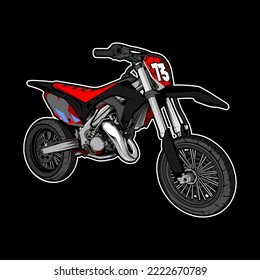 Motocross Motorcycle Vector artwork Stock For Tshirt, Emblem, Logo, Banner, Icon, Emblem
