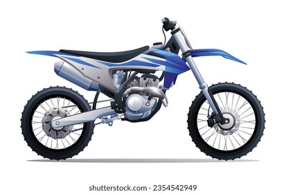 Motocross motorcycle vector illustration. Motocross bike isolated on white background