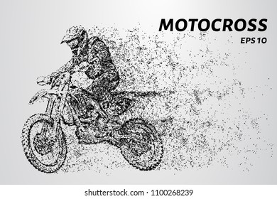 Motocross particles. Motocross consists of circles and dots. Vector illustration