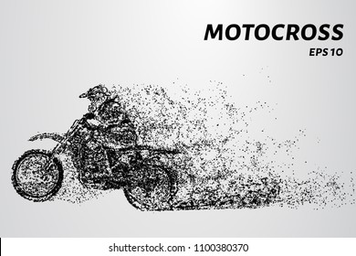 Motocross particles. Motocross consists of circles and dots. Vector illustration