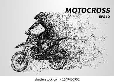 Motocross particles. Motocross consists of circles and dots. Vector illustration