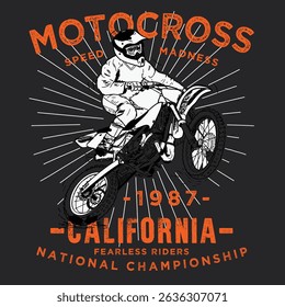 Motocross Poster Graphic Vector Illustration 