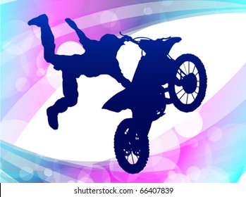 motocross poster - rider on the motorcycle