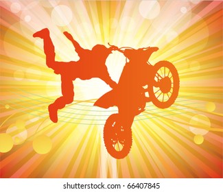 motocross poster - rider on the motorcycle