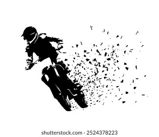Corrida de motocross, silhueta vetorial isolada abstrata