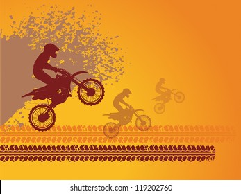 Motocross race background, vector illustration