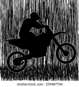 Motocross racer abstract vector design 