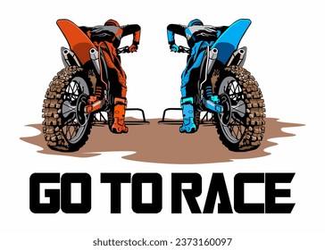 Motocross-Renner-Idee, Vektorlogo-Design